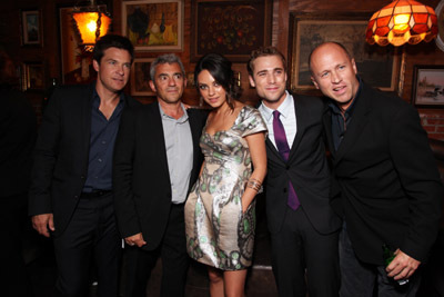 Jason Bateman, Mila Kunis, Mike Judge, Dustin Milligan and Daniel Battsek at event of Extract (2009)