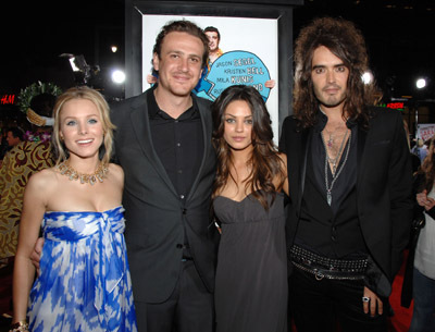 Mila Kunis, Kristen Bell, Jason Segel and Russell Brand at event of Forgetting Sarah Marshall (2008)