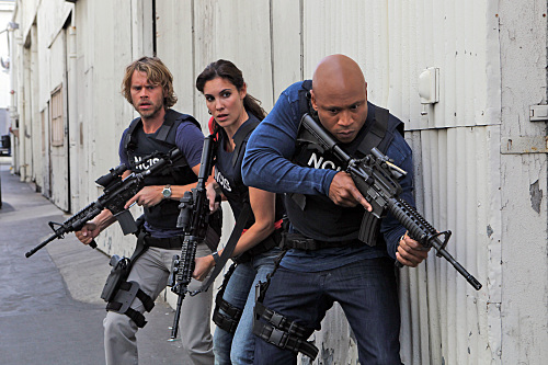 Still of LL Cool J, Eric Christian Olsen and Daniela Ruah in NCIS: Los Angeles (2009)