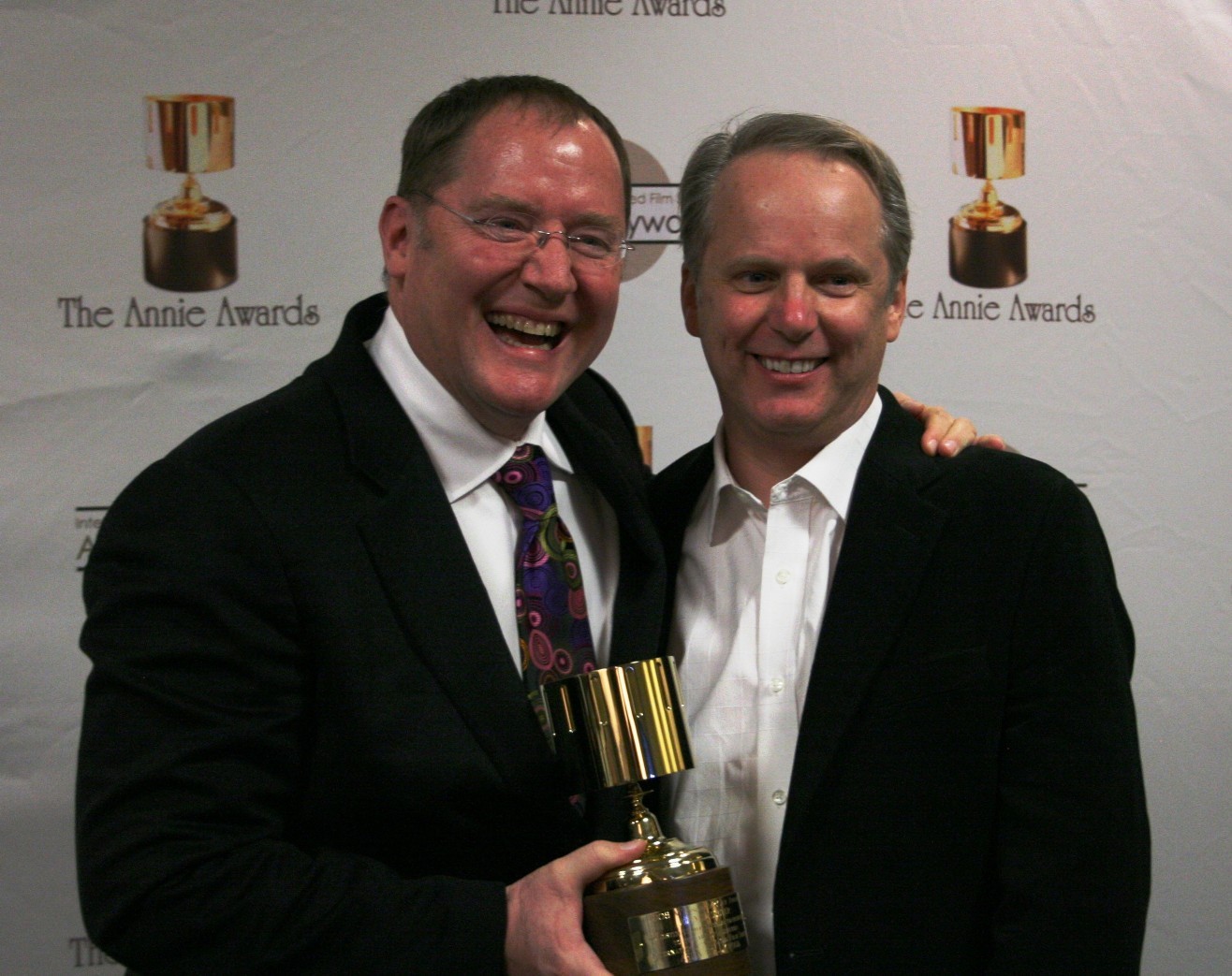 John Lasseter and Nick Park, Ub Iwerks award winners