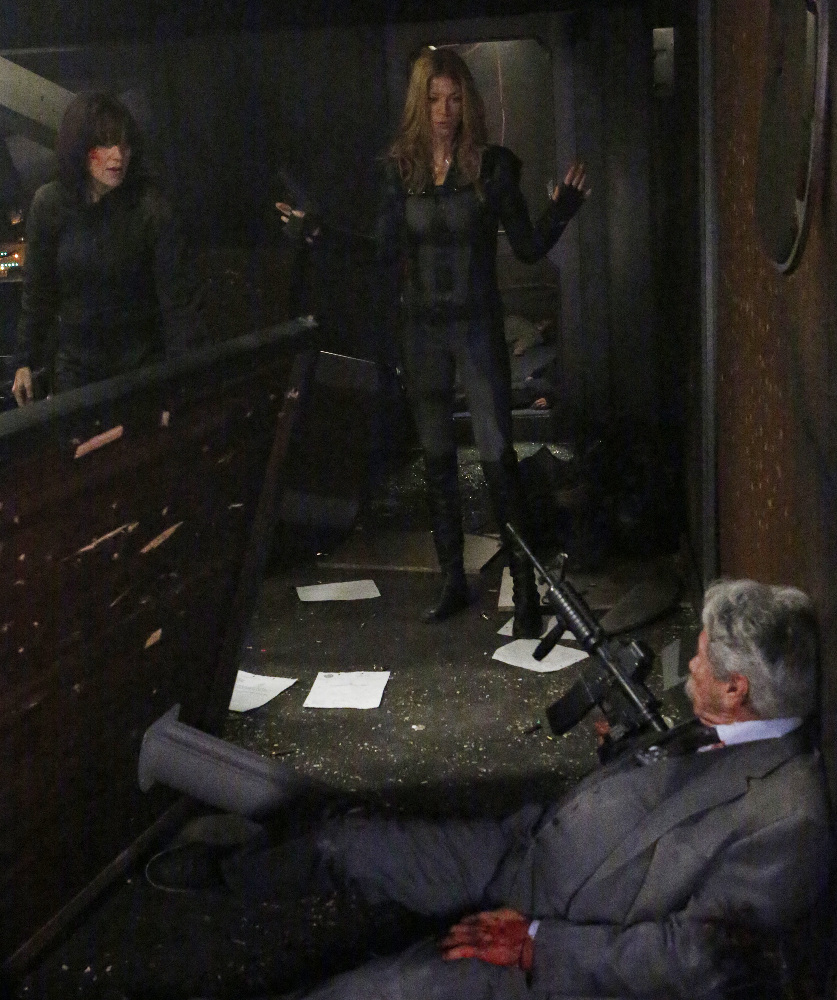 Still of Edward James Olmos, Lucy Lawless and Adrianne Palicki in Agents of S.H.I.E.L.D. (2013)