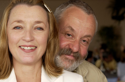 Mike Leigh and Lesley Manville at event of All or Nothing (2002)