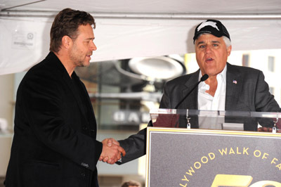 Russell Crowe and Jay Leno
