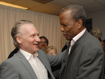 Sidney Poitier and Bill Maher