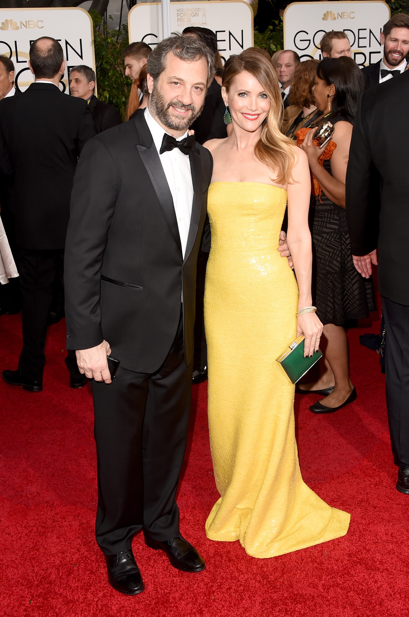 Leslie Mann and Judd Apatow at event of 72nd Golden Globe Awards (2015)