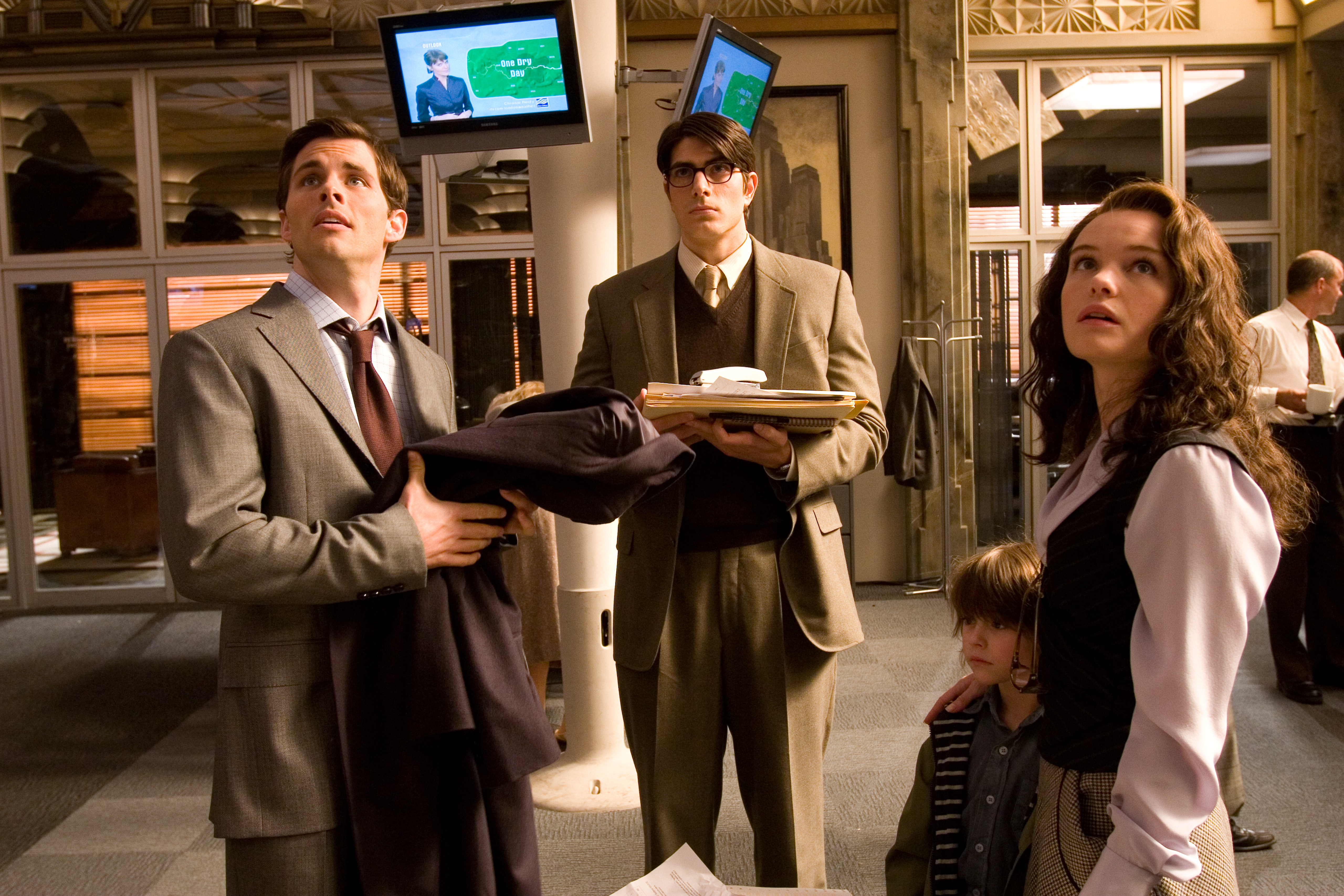 Still of James Marsden, Kate Bosworth, Brandon Routh and Tristan Lake Leabu in Superman Returns (2006)