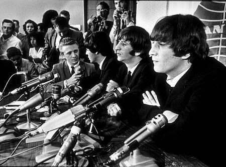 The Beatles, during a press conference in Los Angeles, CA.