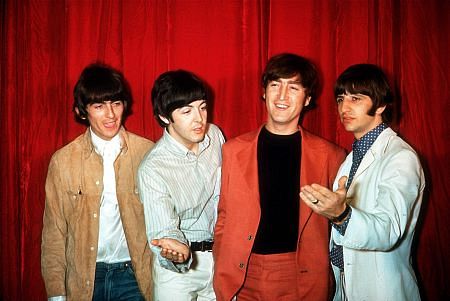 The Beatles ( George Harrison, Paul McCartney, John Lennon and Ringo Starr, Capitol Records, c. 1965.
