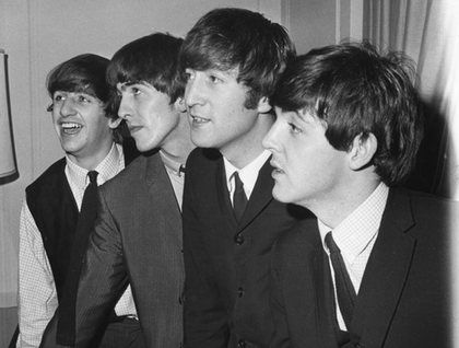The Beatles Ringo Starr, George Harrison, John Lennon, Paul McCartney February 1964 in NY Hotel