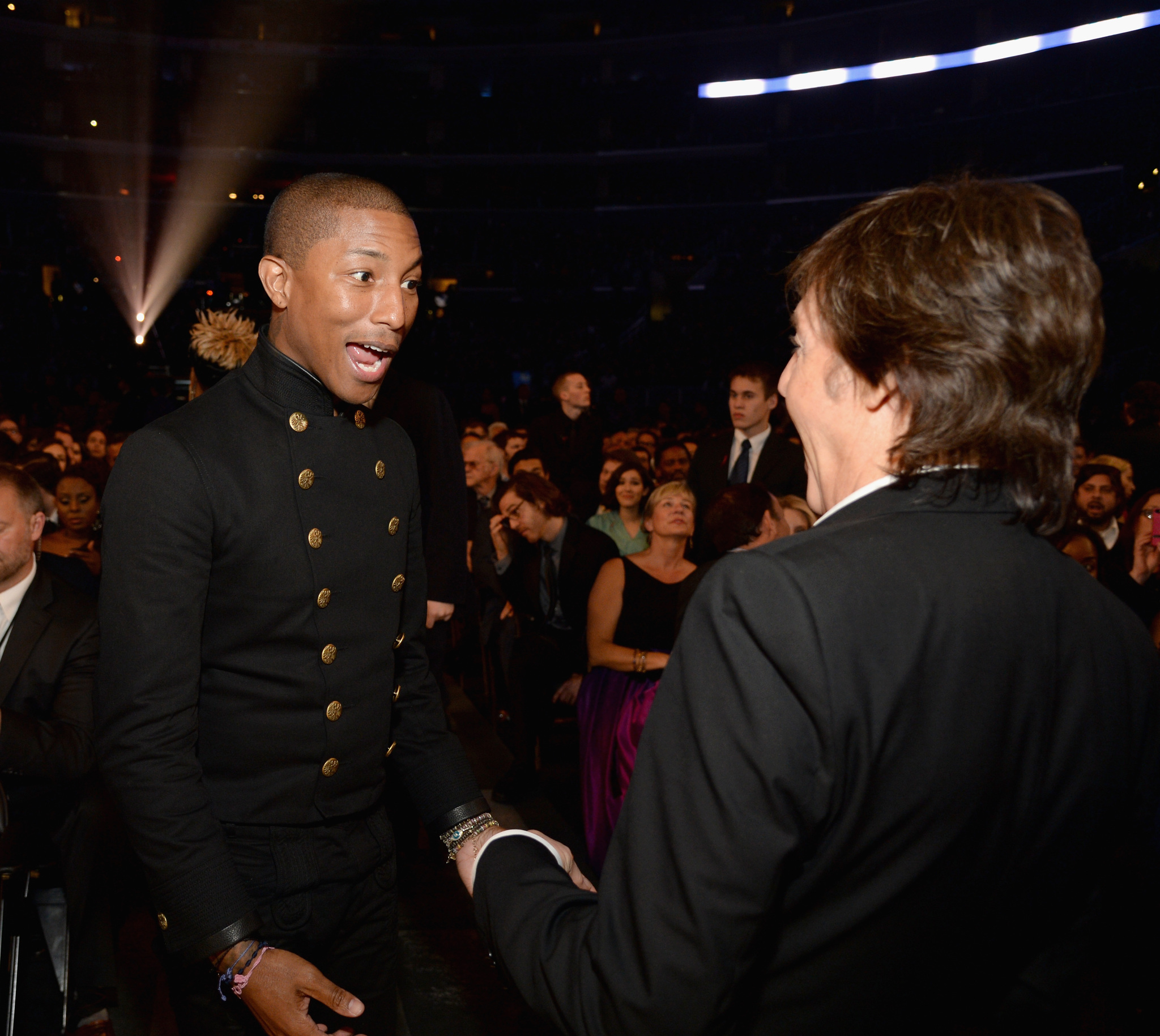 Paul McCartney, Pharrell Williams and Michael Kovac at event of The 57th Annual Grammy Awards (2015)