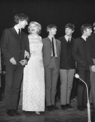 Marlene Dietrich with The Beatles at the Prince of Wales Theatre Nov. 1963