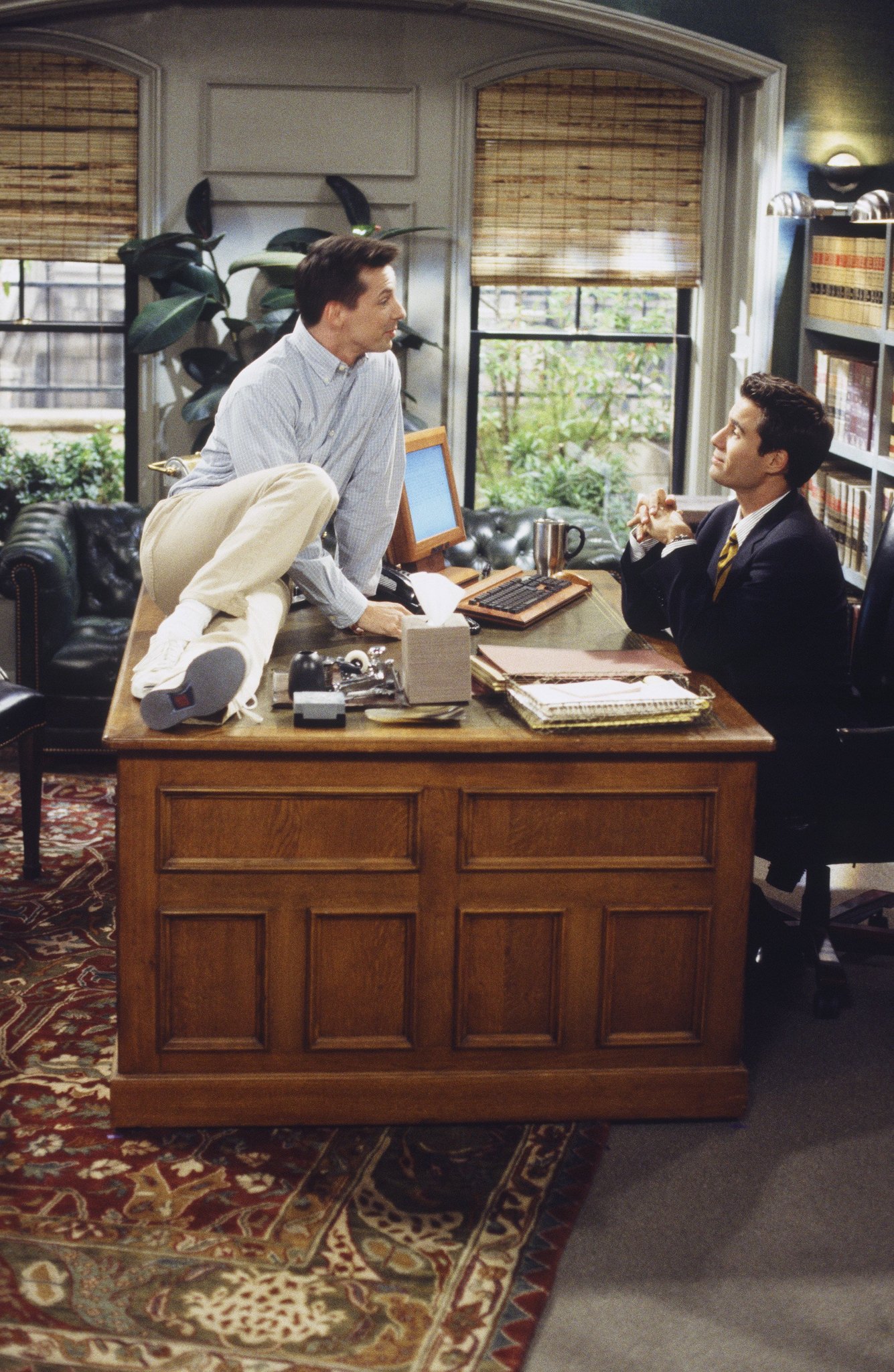 Still of Sean Hayes and Eric McCormack in Will & Grace (1998)