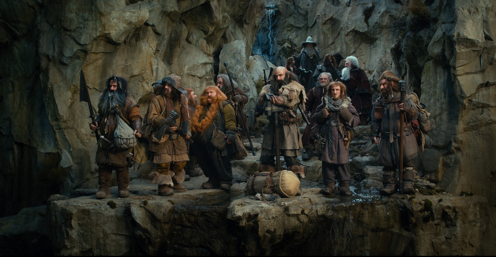 Still of Ian McKellen, Jed Brophy, John Callen, Mark Hadlow, Peter Hambleton, Graham McTavish and Ken Stott in Hobitas: nelaukta kelione (2012)