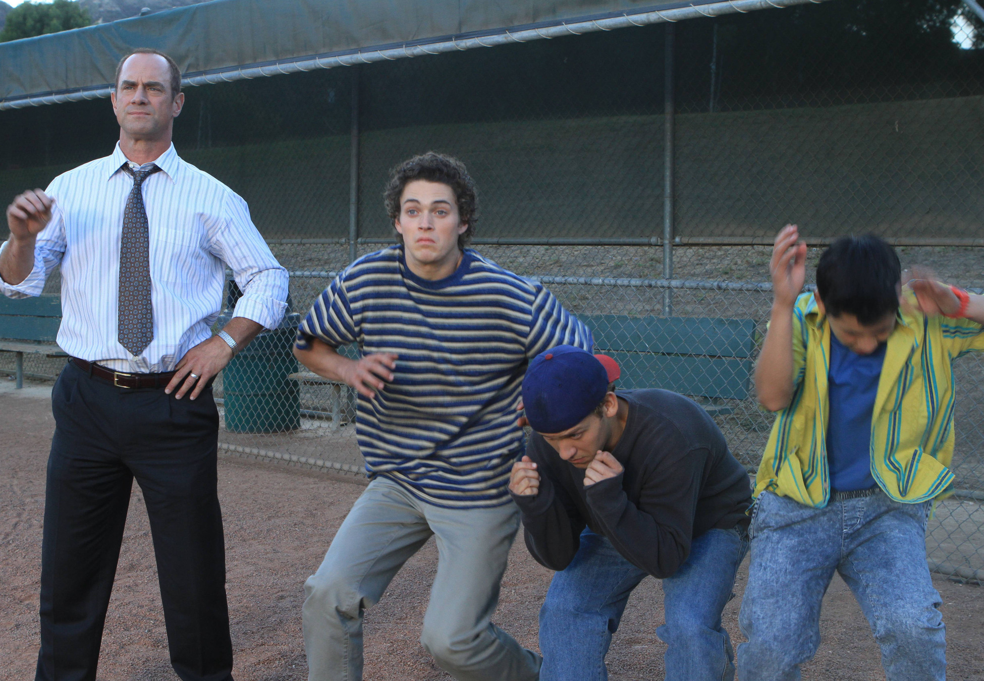 Still of Christopher Meloni, Tyler Foden, Connor Buckley and Kevin Hernandez in Surviving Jack (2014)