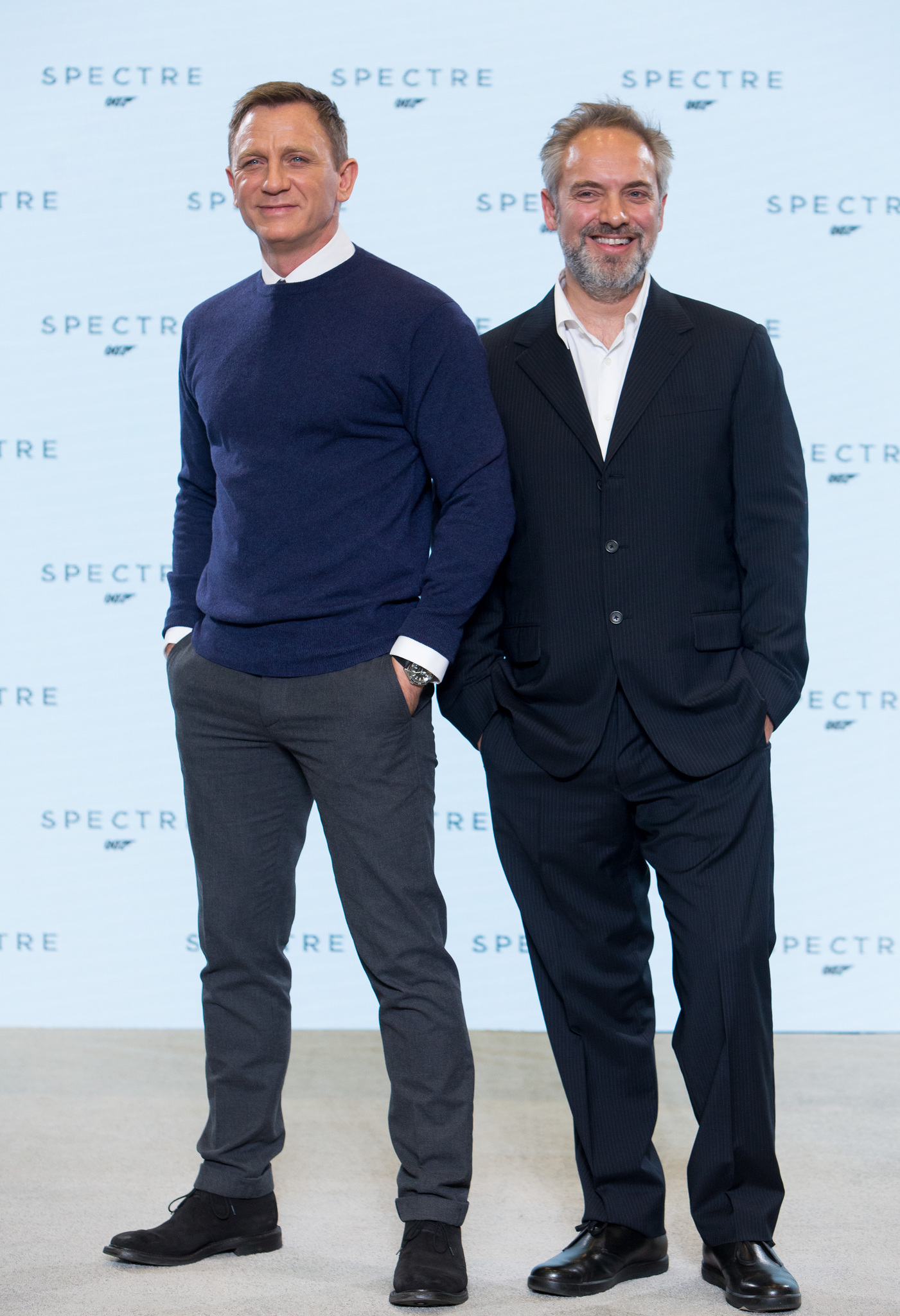 Sam Mendes and Daniel Craig at event of Spectre (2015)