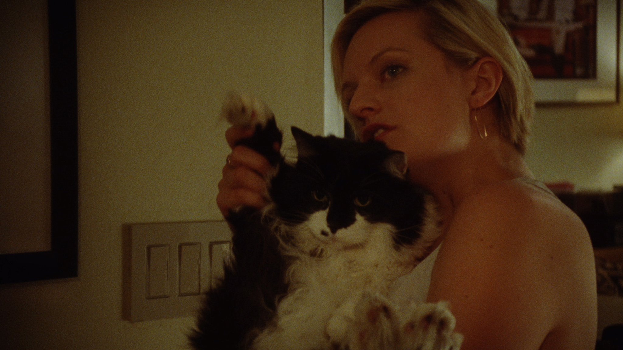 Still of Elisabeth Moss and Fluffy the Cat in Listen Up Philip (2014)