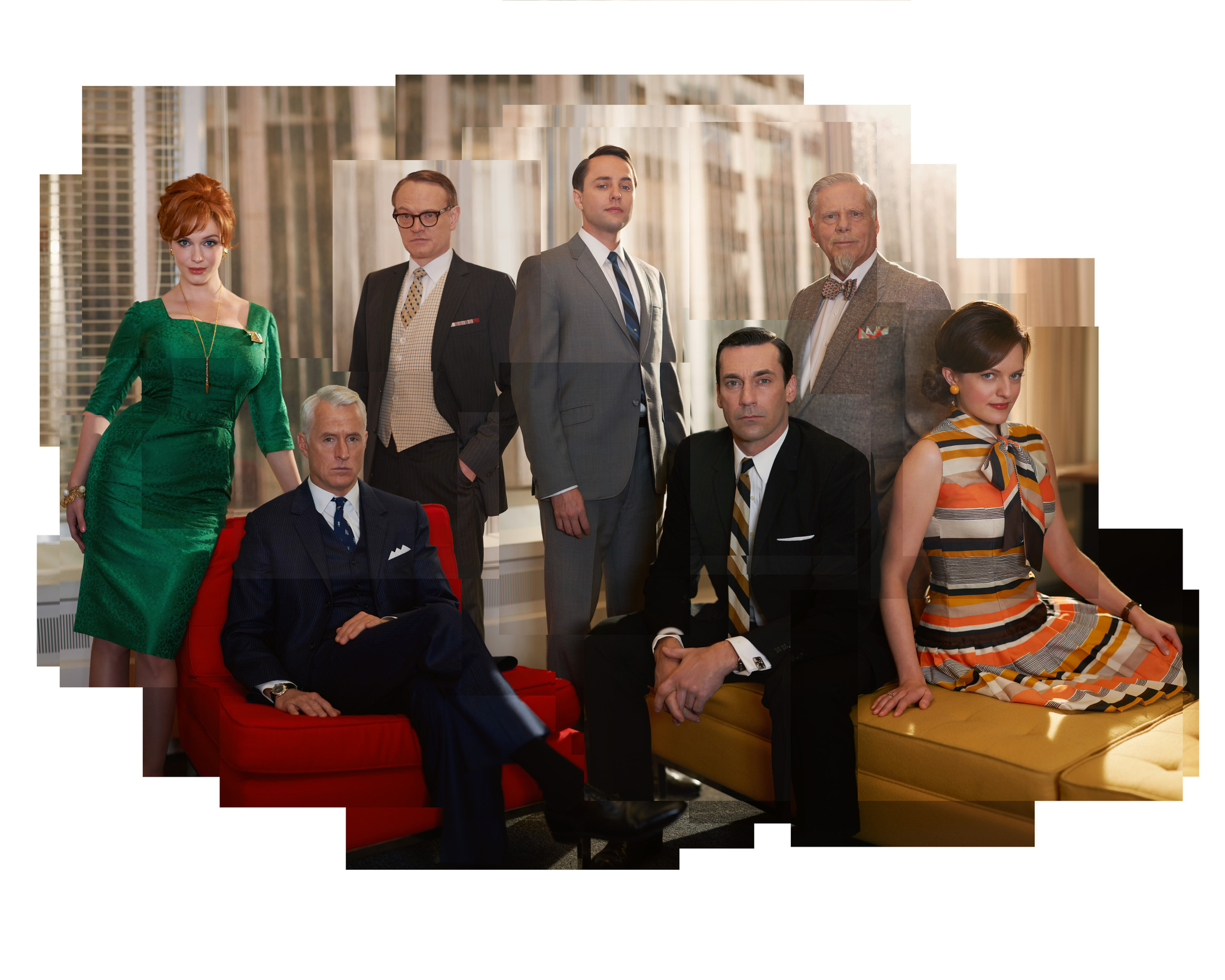 Still of Elisabeth Moss, Jon Hamm, Jared Harris, Christina Hendricks, Vincent Kartheiser and John Slattery in MAD MEN. Reklamos vilkai (2007)