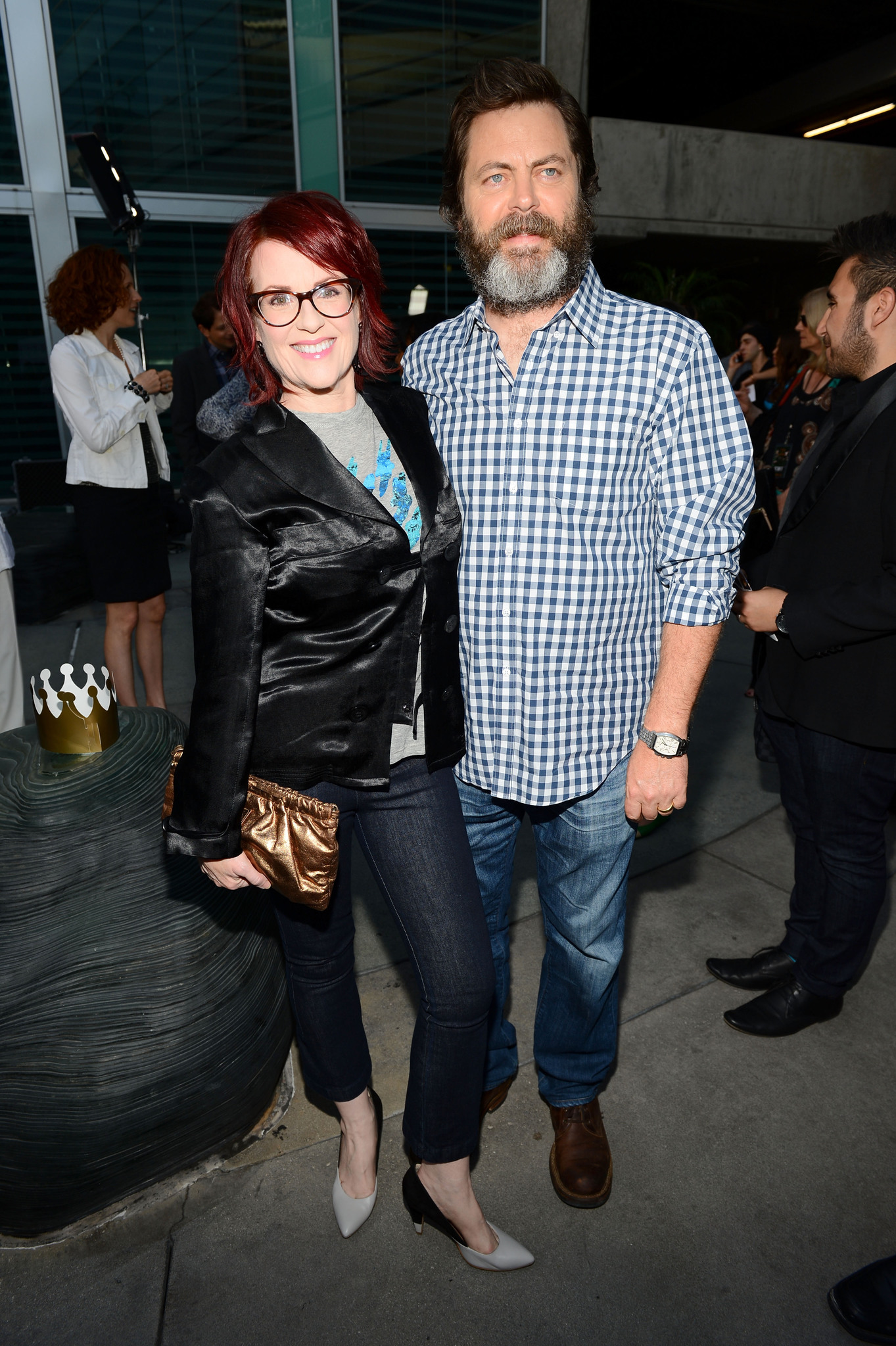 Megan Mullally and Nick Offerman at event of The Kings of Summer (2013)