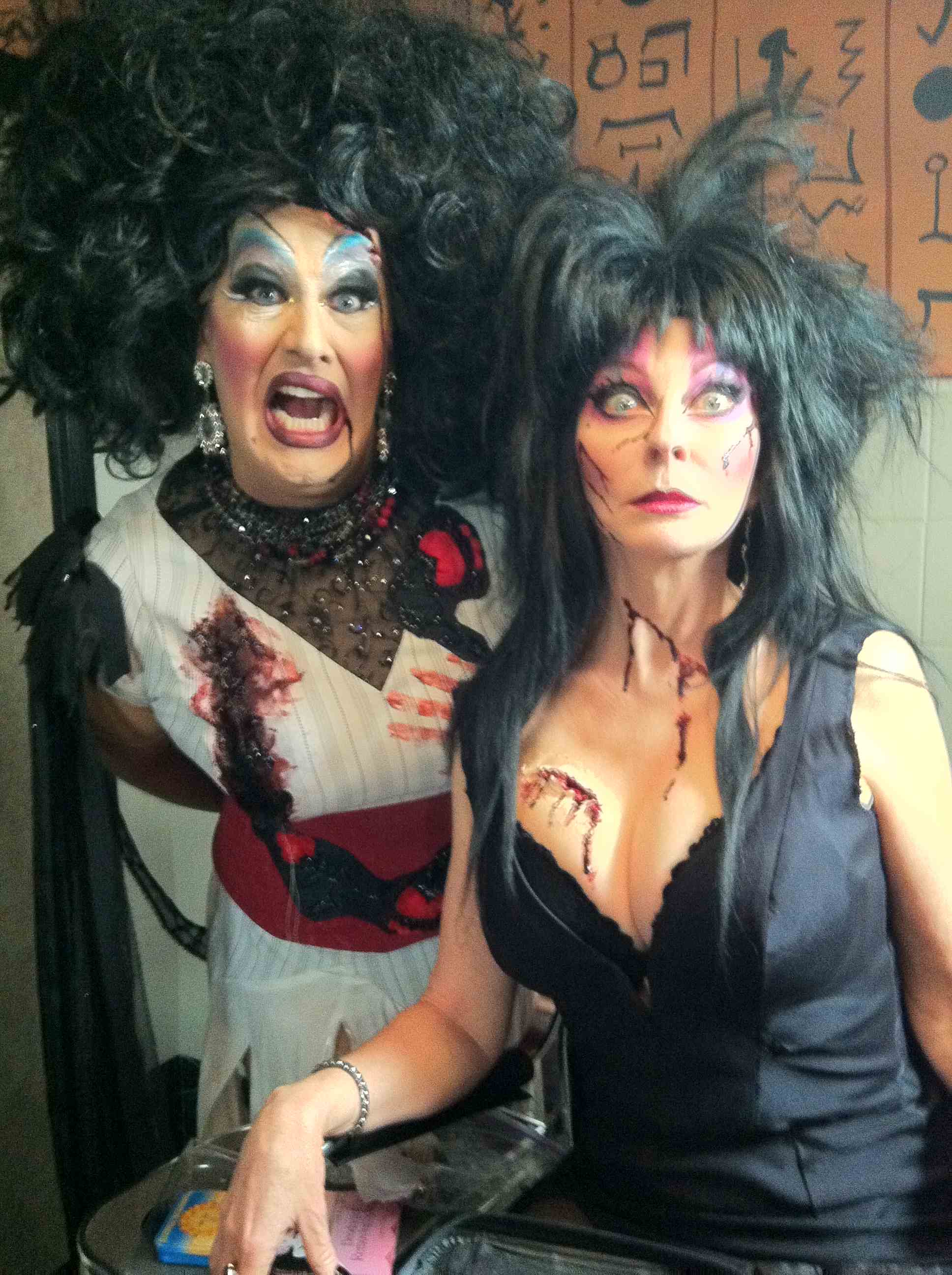 Elvira with Peaches Christ promoting her 