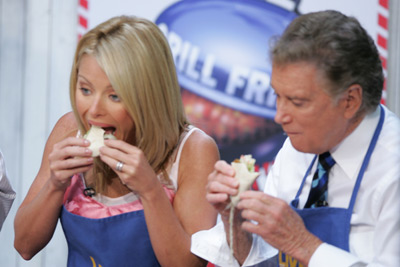 Regis Philbin and Kelly Ripa at event of Live with Regis and Kathie Lee (1988)