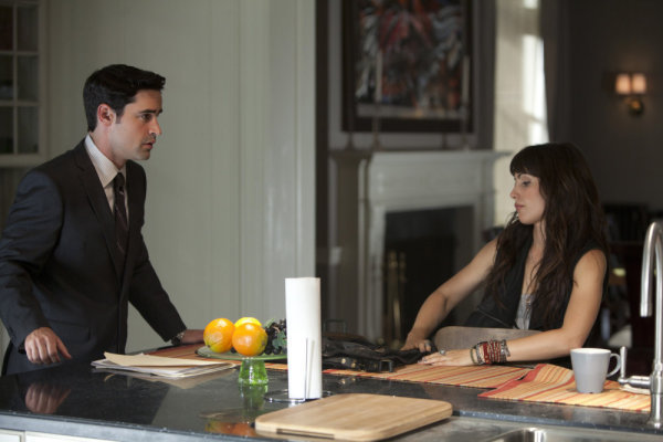 Still of Carly Pope and Jesse Bradford in Outlaw (2010)