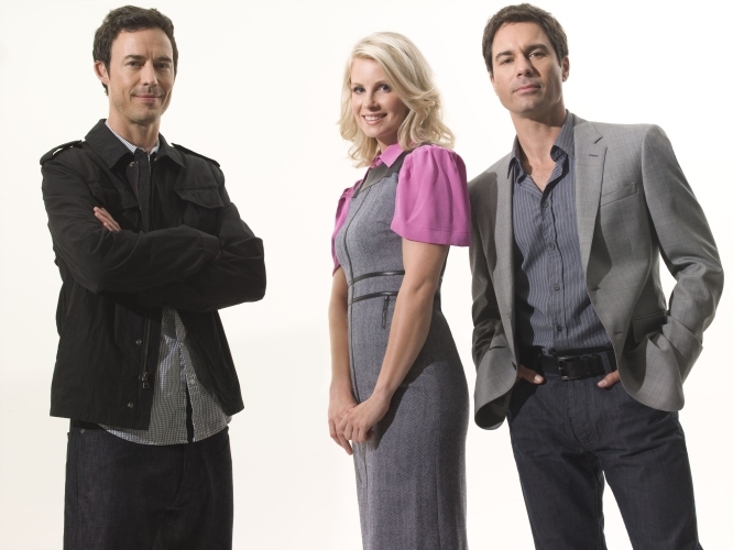 Still of Eric McCormack, Monica Potter and Tom Cavanagh in Trust Me (2009)