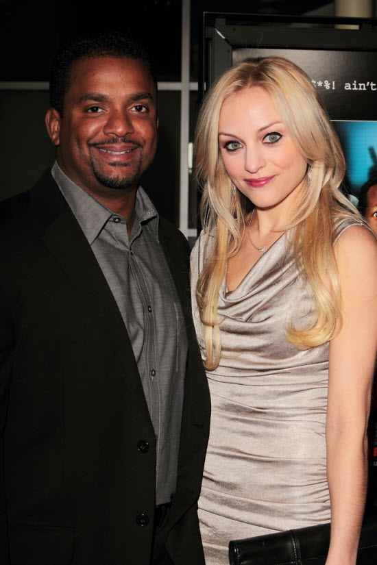 Alfonso Ribeiro with wife Angela at the A Haunted House premiere.