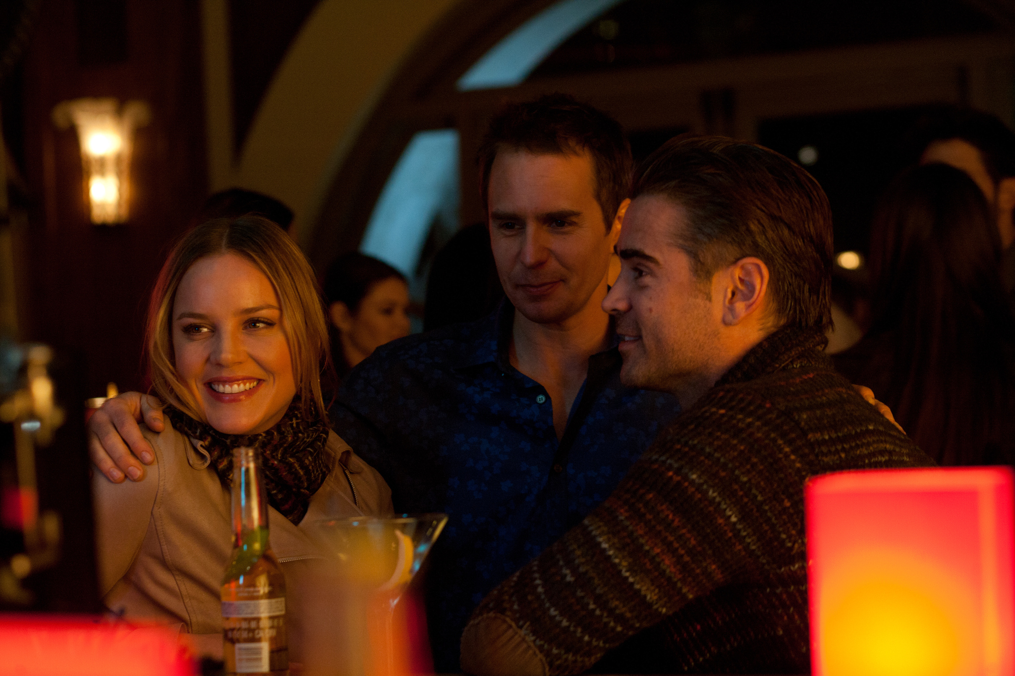 Still of Sam Rockwell, Abbie Cornish and Colin Farrell in Septyni psichopatai (2012)