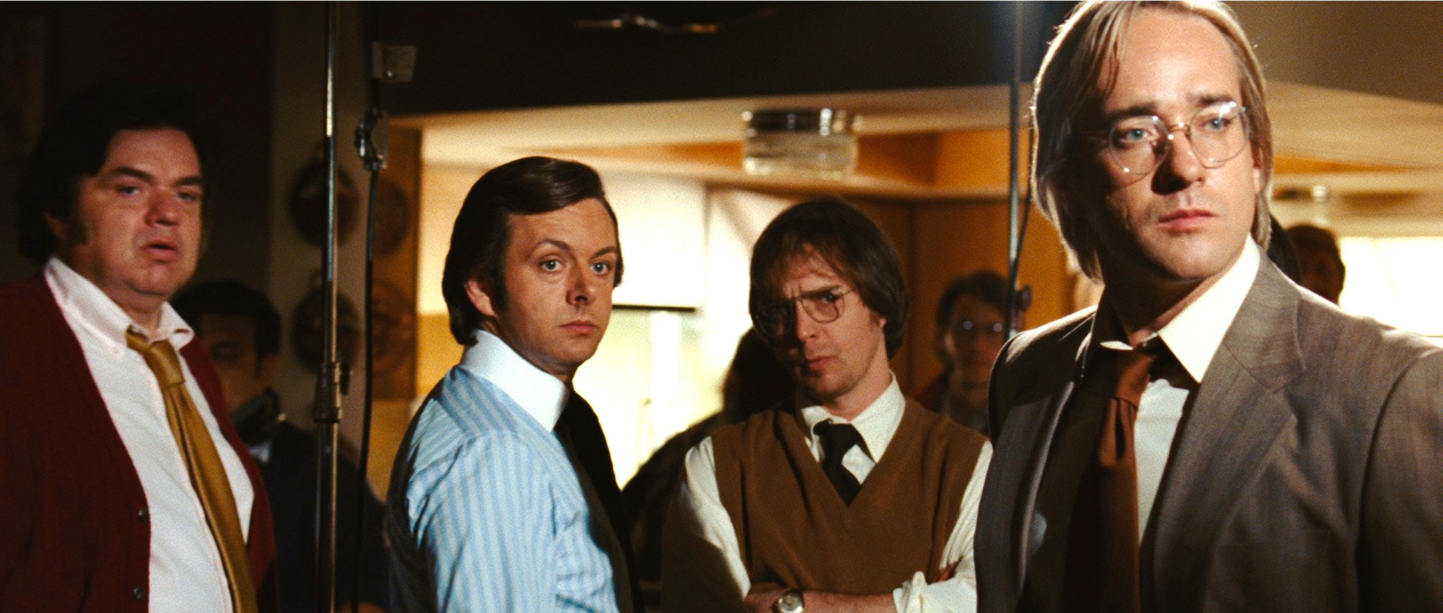 Still of Oliver Platt, Sam Rockwell, Matthew Macfadyen and Michael Sheen in Frost/Nixon (2008)