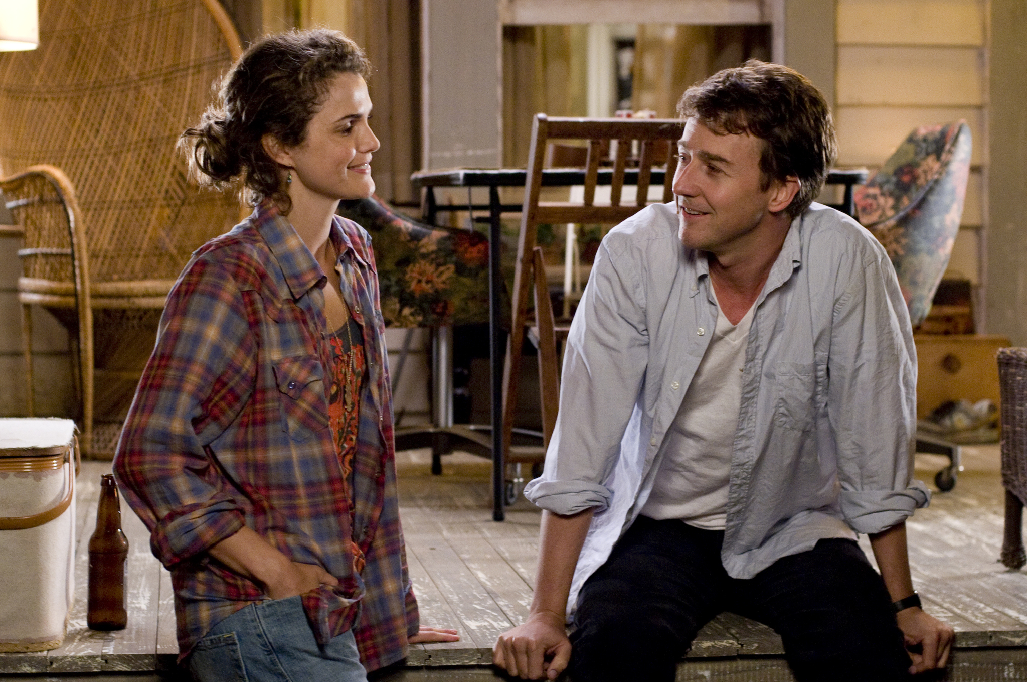 Still of Edward Norton and Keri Russell in Leaves of Grass (2009)