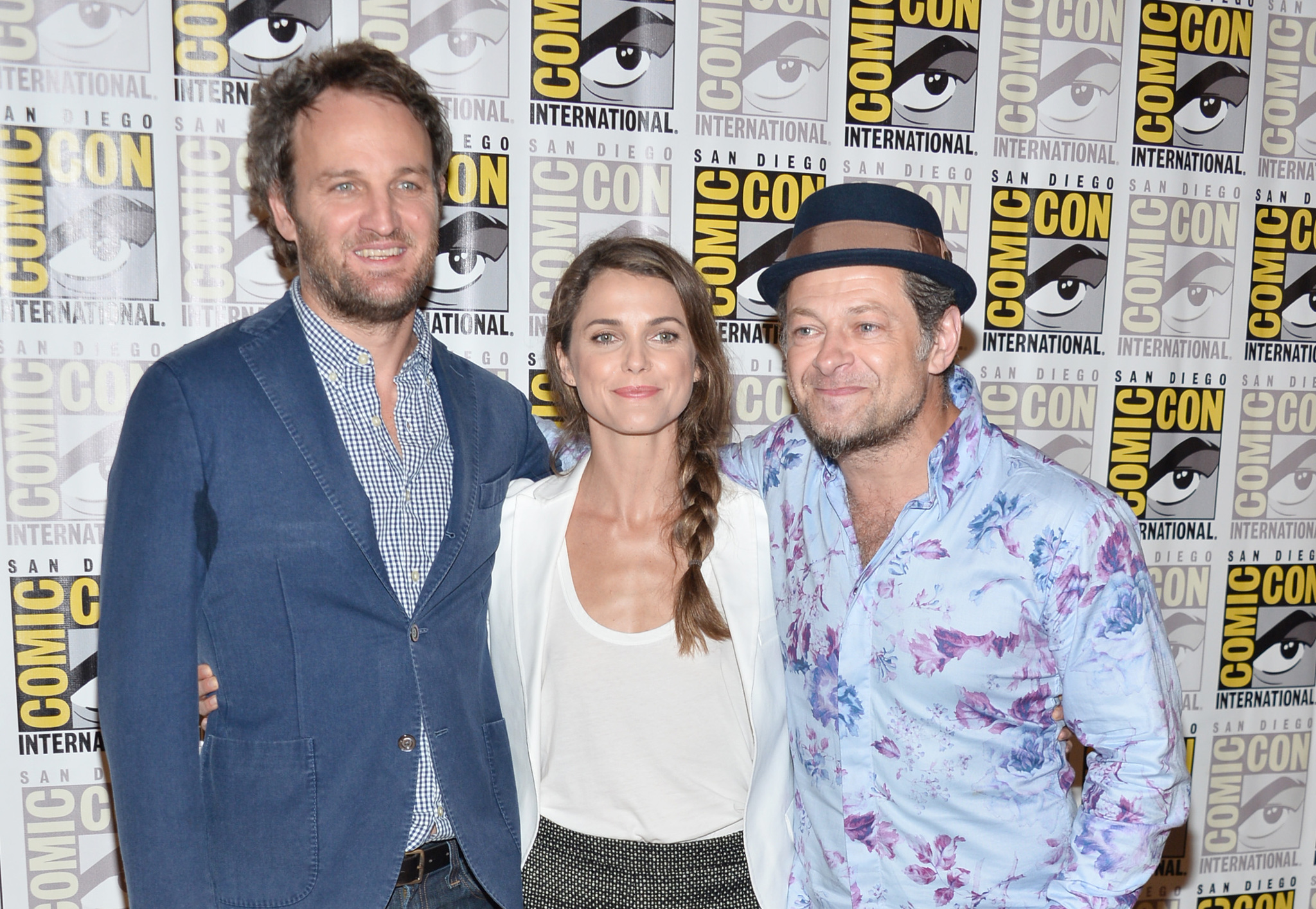 Keri Russell, Jason Clarke and Andy Serkis at event of Bezdzioniu planetos ausra (2014)