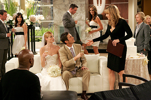 Still of David Spade and Megyn Price in Rules of Engagement (2007)