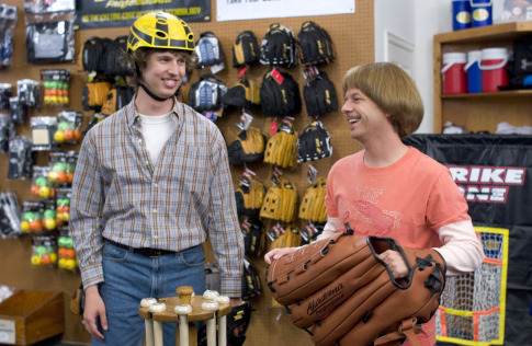 Still of David Spade and Jon Heder in The Benchwarmers (2006)
