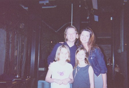 Liana Loggins, David Spade, Sumer Loggins and Mayson Rooney (Mickey Rooney's granddaughter) on the set of 