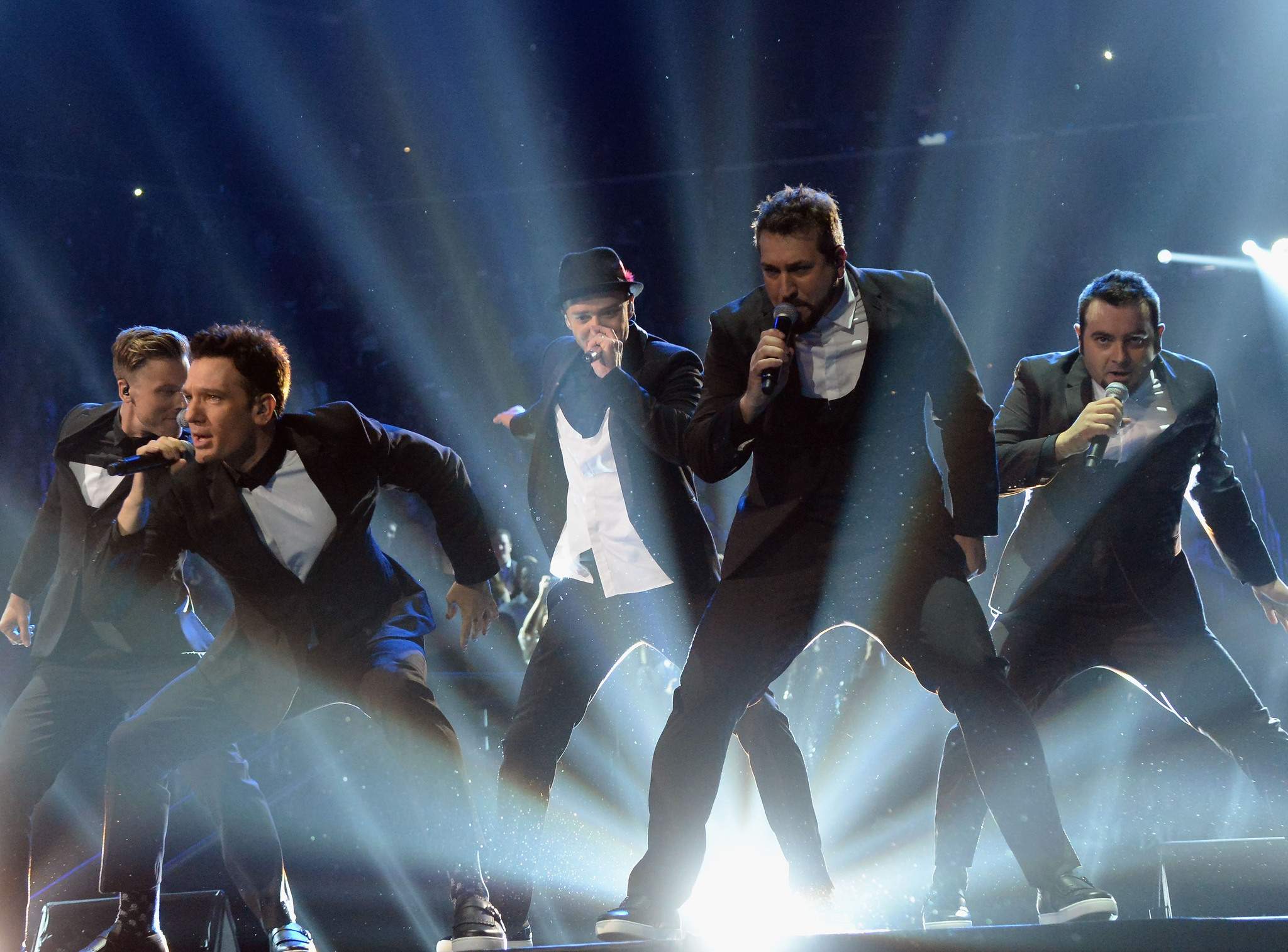 Lance Bass, Joey Fatone, Justin Timberlake and Chris Kirkpatrick at event of 2013 MTV Video Music Awards (2013)