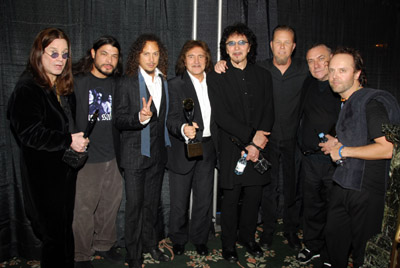Kirk Hammett, Ozzy Osbourne, Lars Ulrich, James Hetfield, Tony Iommi, Robert Trujillo, Geezer Butler and Bill Ward