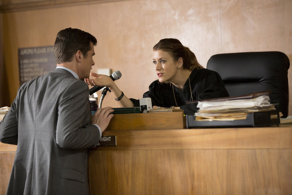 Still of Kate Walsh and John Ducey in Bad Judge (2014)