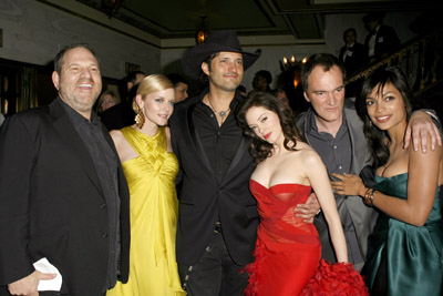 Quentin Tarantino, Rose McGowan, Robert Rodriguez, Marley Shelton, Harvey Weinstein and Rosario Dawson at event of Grindhouse (2007)