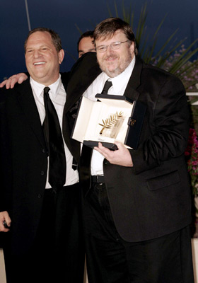 Harvey Weinstein and Michael Moore