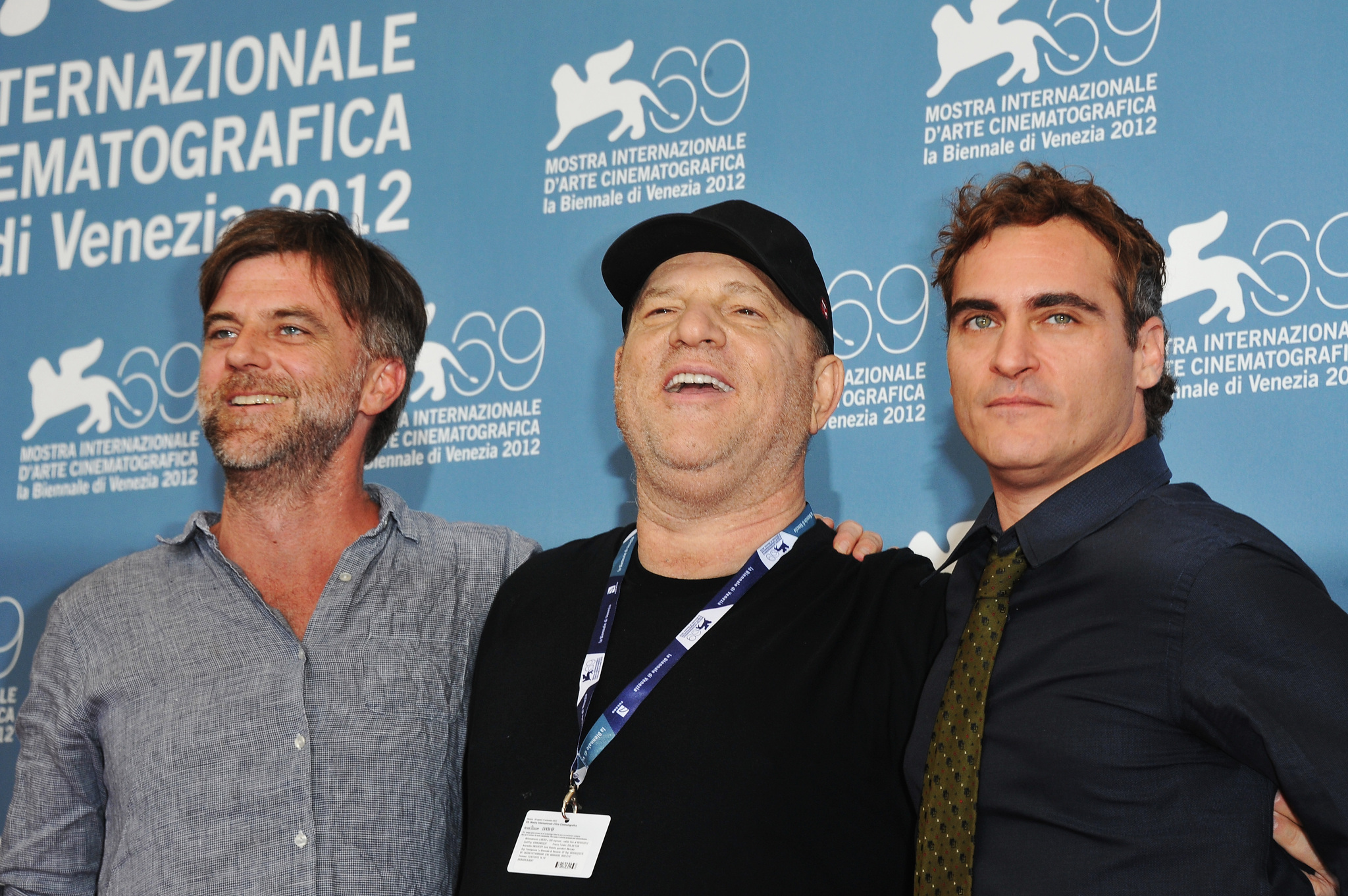 Paul Thomas Anderson, Joaquin Phoenix and Harvey Weinstein at event of The Master (2012)