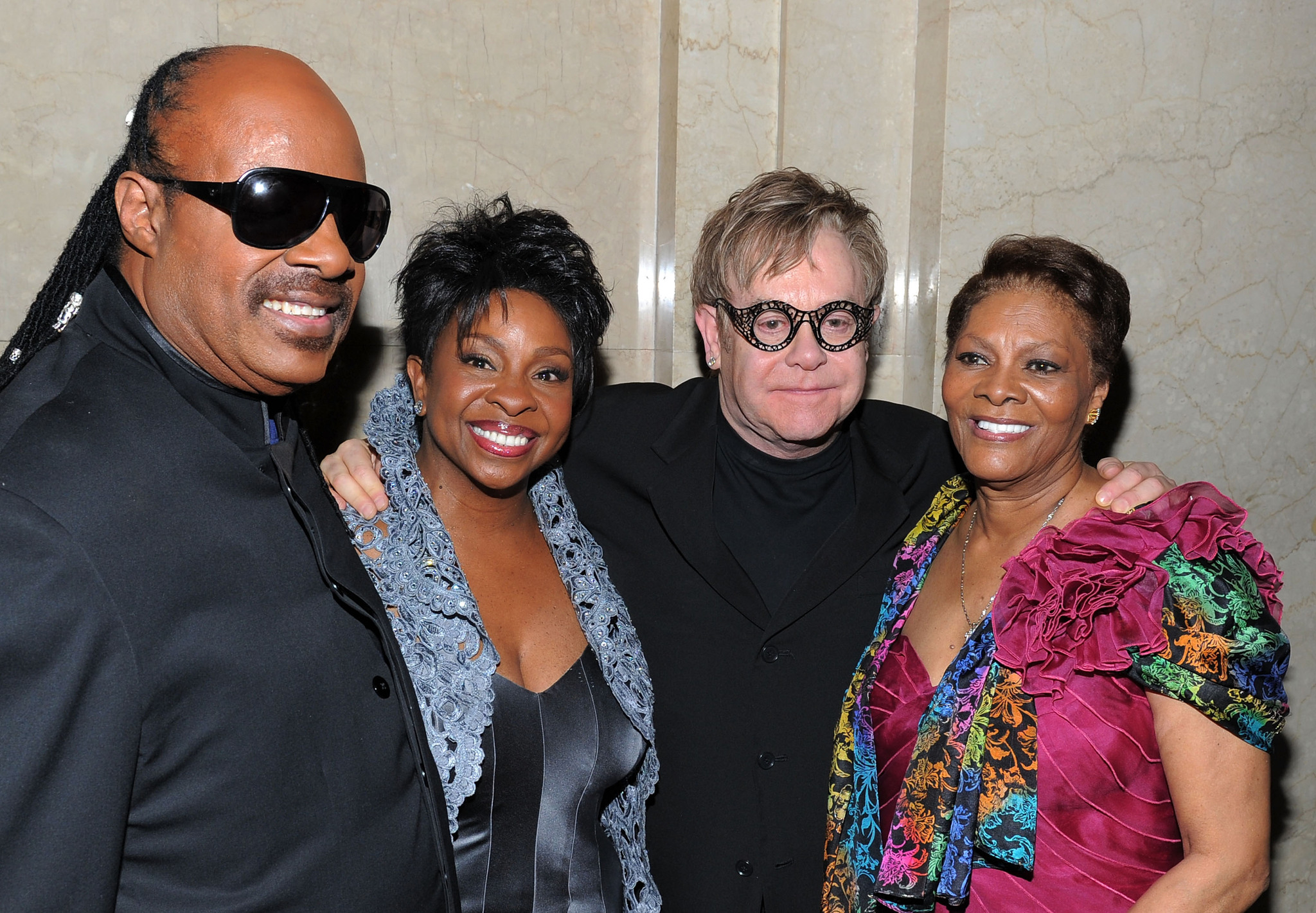 Elton John, Dionne Warwick, Stevie Wonder and Gladys Knight