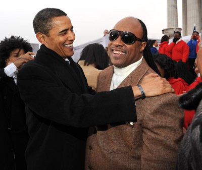 Stevie Wonder and Barack Obama