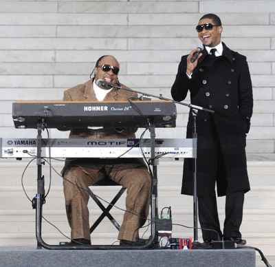 Stevie Wonder and Usher Raymond
