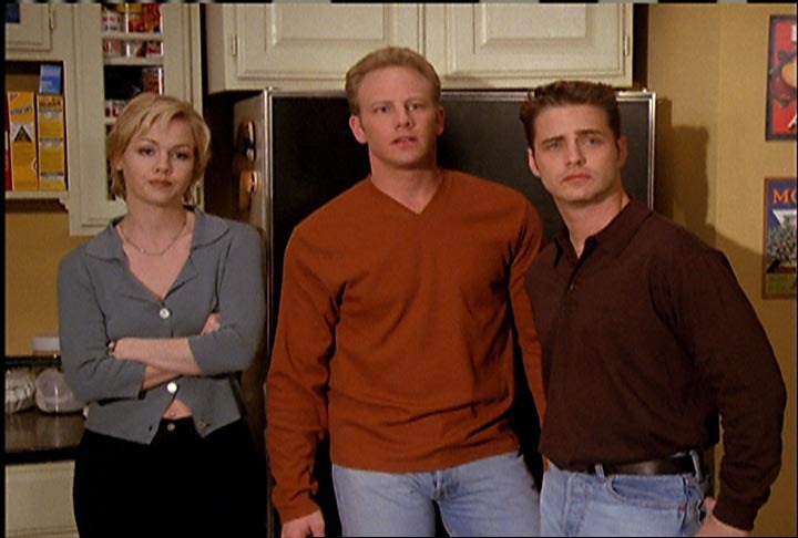 Still of Jason Priestley, Jennie Garth and Ian Ziering in Beverli Hilsas, 90210 (1990)