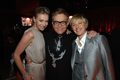 Ellen DeGeneres, Elton John and Portia de Rossi at event of The 80th Annual Academy Awards (2008)