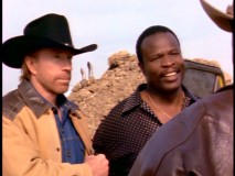 Grand L. Bush and Chuck Norris in a scene from WALKER TEXAS RANGER