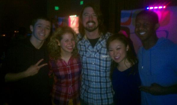 Dave Grohl with FBB dancers on tour