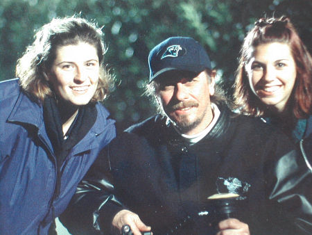 Don FauntLeRoy on the set of Lying In Wait with daughters Season and Juliana.