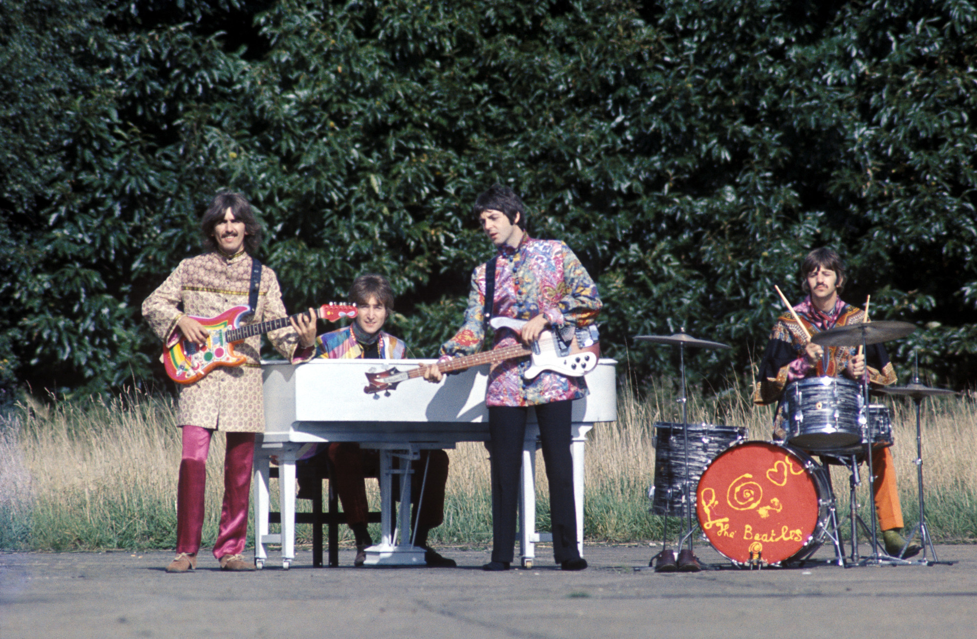 Still of Paul McCartney, John Lennon, George Harrison and Ringo Starr in Magical Mystery Tour (1967)
