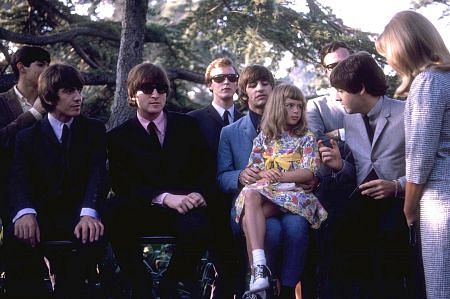 The Beatles ( George Harrison, John Lennon, Ringo Starr, and Paul McCartney talking with the fans), 1964